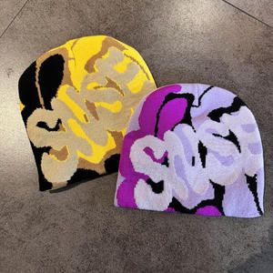 Casquette d'hiver promotionnelle personnalisée avec nœuds camouflage brodés, 100% acrylique, unisexe, prix d'usine, vente en gros - Product Image 4