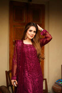 Robes de soirée de créateur pour femmes pakistanaises, ensemble brodé 3 pièces, couleurs et tailles personnalisées, tenue traditionnelle pour mariage et fêtes - Product Image 2