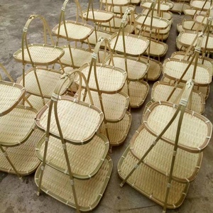 High Quality Made in Viet Nam Bamboo 2 Tiers <b>Baskets</b> Natural Bamboo Fruit <b>Baskets</b> - Product Image 1