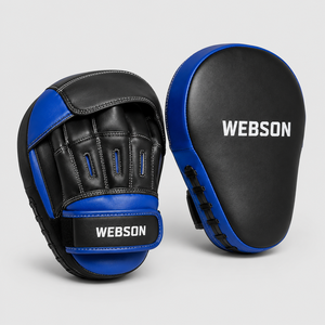 Webson Boxing <b>Focus</b> Mitts Black Blue Leather Velcro Closure Training Gear for Adults Martial Arts Sparring cheap price - Product Image 1