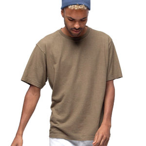 เสื้อยืดผู้ชายคุณภาพพรีเมียม ผ้าคอตตอน 100% ทรงโอเวอร์ไซส์ สีดำ ล้างสีแบบแอซิดวอช พร้อมลายโลโก้แบบเปล่าสำหรับออกแบบเอง - Product Image 5