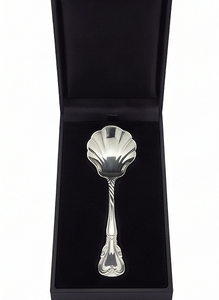 Cuillère vintage en argent plaqué avec manche long, finition miroir, design durable pour mariage et usage de table - Product Image 6