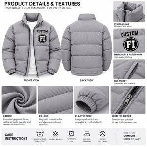 Ventes en gros de vestes matelassées personnalisées pour hommes, avec patchwork brodé, surdimensionnées, unisexes, chaudes, streetwear d'hiver, mode Y2K, fournisseur USA - Product Image 5