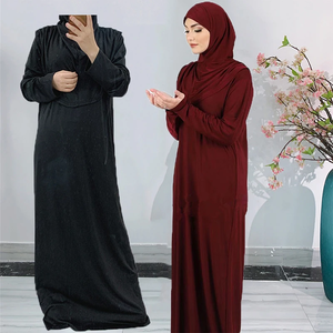<b>Eid</b> Hooded Muslim Women Hijab <b>Dress</b> Prayer Garment <b>for</b> Abaya <b>Long</b> Khimar Full Cover Ramadan Gown Solid Loose 100% Cotton - Product Image 2