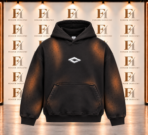Sweat-shirt à capuche oversize pour homme, style vintage délavé, avec strass, coupe ample - Product Image 1