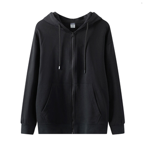 Custom High Quality Zipped Hoodie Cotton Heavyweight Blank Plain Embossed Streetwear Zip up Hoodie for Men - Product Image 3