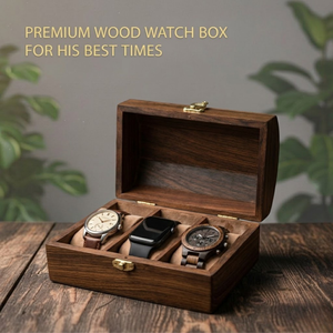 Handmade Indian Rosewood Dual <b>Watch</b> Storage Box | Luxury Wooden <b>Watch</b> Organizer Case with Semi Round Lid | Premium Display Gift - Product Image 4