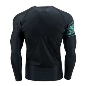 Custom BJJ Competition Nylon Elastane Rash Guard With Quick Dry Bonded Seams And Reflective Print Short Sleeve <b>Compression</b> <b>Shirt</b> - Product Image 2