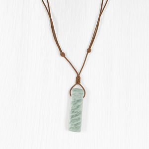 Amazonite Aura Natural Crystal Pendant Necklace with Adjustable <b>Rope</b> <b>Chain</b> for Men and Boys - Product Image 6