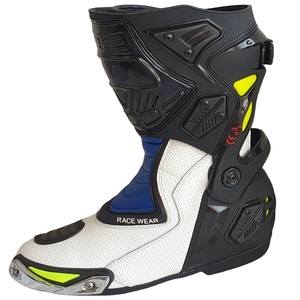Bottes de moto imprimées KI-Winter de haute qualité, nouveau style Keven Impex, blanches et noires, en PU imperméable, respirantes et coupe-vent - Product Image 1