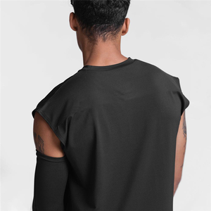 Débardeur de sport blanc uni pour homme, personnalisable avec logo, idéal pour la gym et le fitness (OEM) - Product Image 6