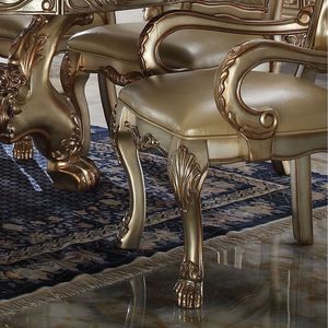 Set di 2 Sedie da Pranzo Imbottite con Finitura Patinata Oro e Osso - Product Image 5