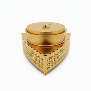 Recipiente para Calentar Comida de Acero Inoxidable con Diseño Geométrico Triangular Multicolor y Base Estampada para Buffet de Hotel y Catering - Product Image 3