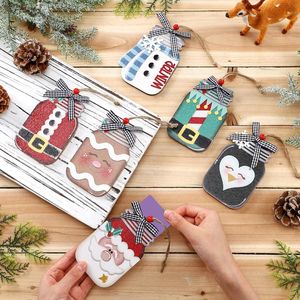 Set di 6 Portacarte Natalizi a Forma di Schiaccianoci, Pupazzo di Neve e Babbo Natale, Porta Soldi e Biglietti Regalo, Decorazioni Natalizie con Palline in Legno e Ornamenti per Albero - Product Image 2