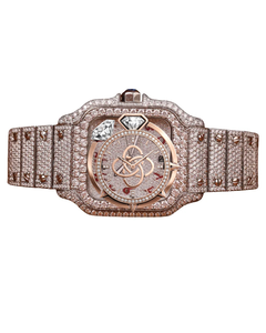 Luxury Men's Rose Gold Diamond <b>Watch</b> Square <b>Case</b> Stainless Steel Bracelet 20mm 41mm Analog Sapphire Crystal Quartz IKIGAI - Product Image 1