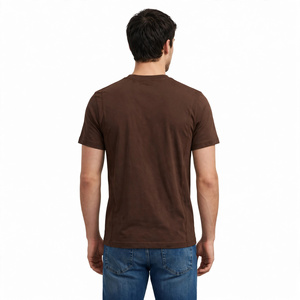 T-shirt en tricot à manches courtes pour homme, couleur unie, col rond, 100% coton, coupe classique, décontracté, écologique, BD - Product Image 3