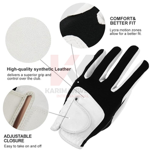 Gants de golf OEM personnalisés avec paume en peau de mouton douce et sangle de poignet réglable pour les commandes en gros et en vrac - Product Image 3