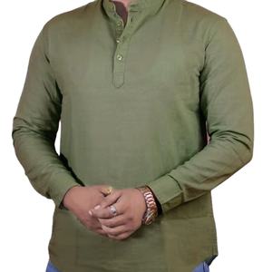 Chemise en satin à manches longues pour homme Botex 100% coton décontractée formelle motif uni respirante écologique anti-boulochage durable - Product Image 6