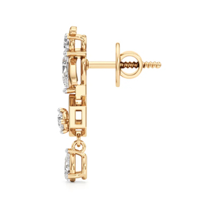 Pendientes Colgantes de Insectos Adorables en Oro Amarillo con Diamantes Corte Pera, Joyería de Fiesta para Mujer - Product Image 3