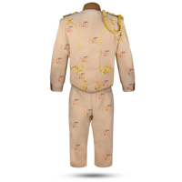 Nouvelle veste pour homme de couleur beige, style hussard impérial, uniforme de costume britannique Napoléonien, manteau doré métallisé, veste de parade vintage sur mesure