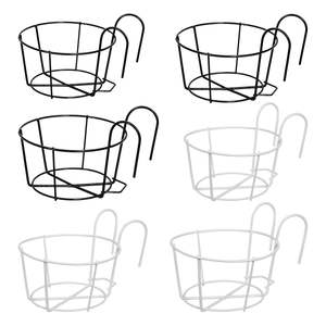 Macetero Colgante Multiusos para Barandilla, Soporte para Macetas de Flores para Terraza, Balcón, Jardín, Cesta de Metal Negra - Product Image 4