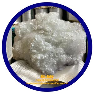 ขายตรงจากโรงงาน เส้นใยโพลีเอสเตอร์รีไซเคิล 7D HCS สีขาว ได้รับการรับรองมาตรฐาน GRS OEKO TEX  เคลือบซิลิโคน สำหรับของเล่น หมอน ผ้าห่ม โซฟา - Product Image 4