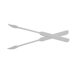 Ergonomic Curved Stainless Steel Cosmetic Spatula Set Dual Piece <b>Foundation</b> Mixing Tool Professional Makeup Blending Instruments - Product Image 2