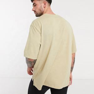 Wholesale 100% Cotton Plain T-shirts Custom Label Embroidered Printing <b>Black</b> t Shirt logo Heavy Blank Hip Hop Oversized <b>Tshirt</b> - Product Image 2