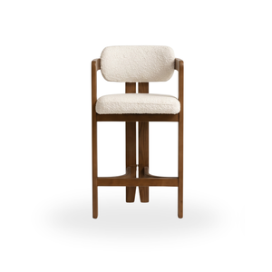 Modern Commercial Wooden <b>Bar</b> Furniture <b>Stool</b> Backrest Cushioned Counter Height Chair Custom Upholstery for Restaurant Cafe - Product Image 1