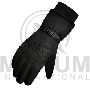 customized <b>ski</b> gloves leather breathable waterproof in cheap price with adjustable strap - Product Image 3