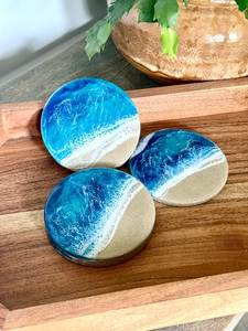 Luxury Decorative <b>Epoxy</b> Resin Coasters Handmade Wooden Coasters Resin Inlay Modern <b>Table</b> Mats for Home Office Decor Coasters - Product Image 6
