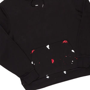 Black <b>Paint</b> Splash Winter Mens Streetwear Two Piece Hooded Sweatshirt Jogger Pants Casual Training <b>Set</b> Lightweight - Product Image 5