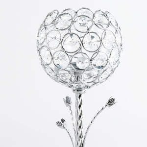 Supports de bougies en métal argenté pour décoration de table de mariage et de fête, bougeoirs en cristal, approvisionnement direct usine - Product Image 2