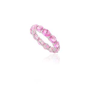 Anillo de Eternidad de Constelación con Zafiro Rosa de 4.96 Quilates en Oro Sólido de 14K - Product Image 4