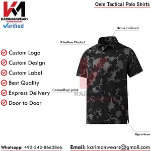 เสื้อโปโลแทคติคอล รับผลิตโลโก้ตามสั่ง ผู้ผลิต OEM ระบายเหงื่อได้ดี ชุดยูนิฟอร์ม ขายส่ง ผู้ส่งออก - Product Image 3