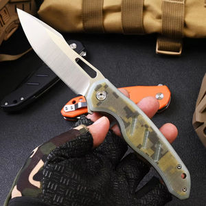 Couteau de poche pliant de camping Bowie en acier Damas de haute qualité, vente en gros, ODM, OEM, pour la survie en extérieur et le bricolage - Product Image 4