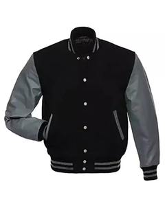 Nouvelle veste bomber varsity personnalisable pour homme, blanc et bleu, couleurs personnalisées, respirante, séchage rapide, polyester-coton, manches longues - Product Image 5