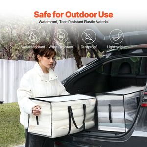 Set di 6 Contenitori di Stoccaggio in PVC da 90L con Manico Rinforzato, Organizzatori Pieghevoli per Armadio, Contenitori per Uso Domestico - Product Image 4