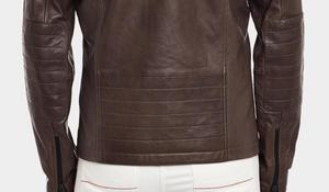 Veste en cuir véritable pour homme, col rabattable, hiver, extérieur, noir uni, haute qualité, mode, chaude et chauffante - Product Image 2