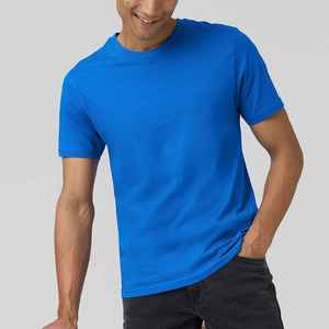 Camiseta de Manga Corta para Hombre, Cuello Redondo, Color Azul Marino, Corte Regular, Tejido de Punto Jersey, 100% Algodón, Transpirable, Color Sólido, 220g - Product Image 5