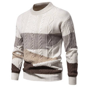 Manteau décontracté rétro américain pour hommes, vente en gros de tricots, nouvelle collection automne-hiver, col rond, taille européenne, couleurs assorties - Product Image 4