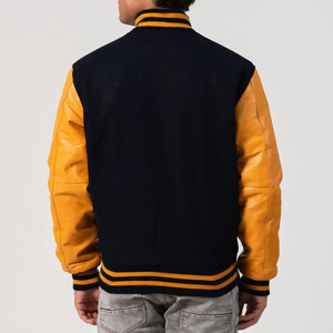 Chaqueta Varsity de Cuero Personalizada para Hombre al por Mayor, Chaqueta Bomber Premium con Letras, Chaqueta Casual de Béisbol para Hombre - Product Image 3
