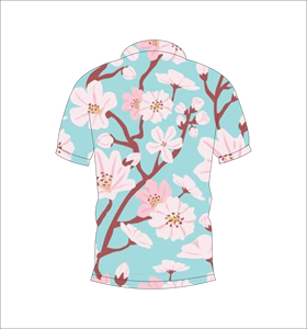 T-shirt personnalisé pour homme à manches courtes avec imprimé floral de fleurs de cerisier, col rond, sublimation - Product Image 6
