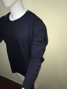 T-shirts unisexes à manches courtes, double accès, pour la rééducation post-chirurgicale, 100 % coton, décontractés, unis, en jersey, à boutons-pression, coupe régulière - Product Image 2