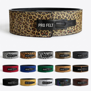 Custom Embroidery Logo 10mm Lever Weight Lifting <b>Belt</b> Customized Leopard Print Suede Powerlifting Support <b>Belt</b> with Steel Buckle - Product Image 1