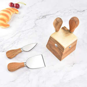 Juego de Cuchillos para Queso de Metal Ecológico de 4 Piezas con Soporte Magnético, Aptos para Contacto con Alimentos, Herramientas para Queso para Cocina Doméstica, Venta al Por Mayor - Product Image 1