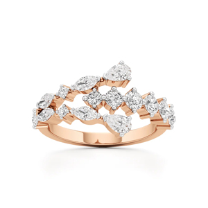 Rose <b>Gold</b> Diamond <b>Cocktail</b> <b>Ring</b> Pear CutLuxury Women's Engagement <b>Ring</b> - Product Image 2