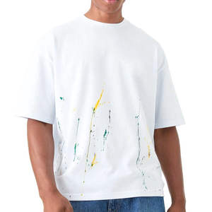 เสื้อยืดผู้ชายขายส่ง ผ้าฝ้าย 100% สกรีนโลโก้ได้ คุณภาพสูง คอริบ คอกลม ไหล่กว้าง ทรงโอเวอร์ไซส์ สไตล์สตรีท เรียบง่าย - Product Image 1