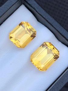 คู่ Madeira Citrine: อัญมณีตัดมรกต - Product Image 2