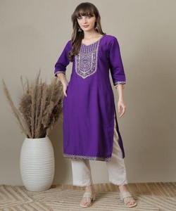 Kurti en rayonne et coton tissé fantaisie, tenue de fête, prix de gros, vêtement ethnique pour femmes - Product Image 1